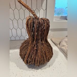 Rustic Wicker Gourd Decor 14” lights up